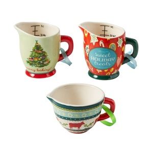 🎄 Pioneer Woman Cups and Bowls 3-Piece Christmas Ornaments Bundle